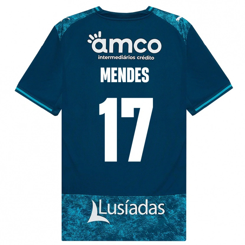 Danxen Heren Joe Mendes #17 Donkerleigrijs Mediumturquoise Uitshirt Uittenue 2026/27 T-Shirt