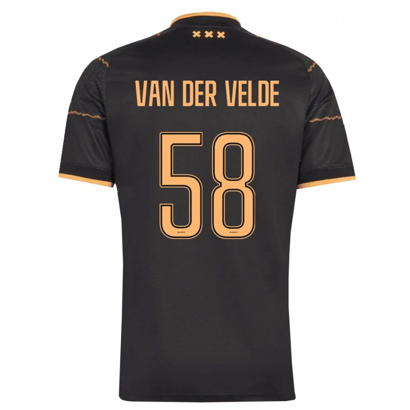 Danxen Heren Valentijn Van Der Velde #58 Zwart Oranje Uitshirt Uittenue 2026/27 T-Shirt