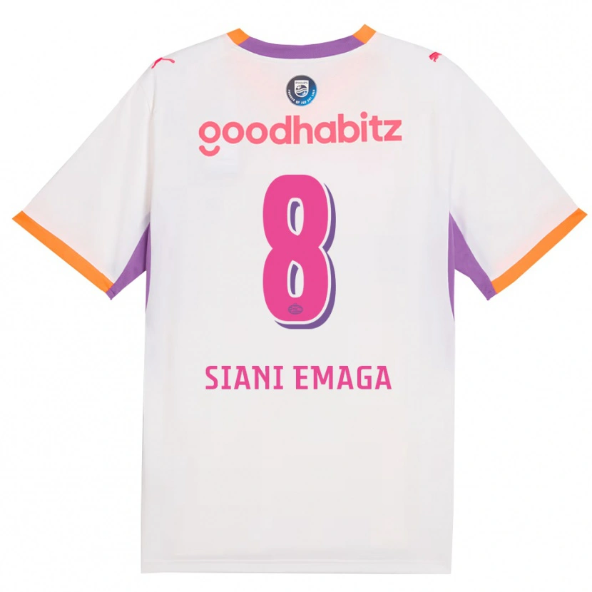 Danxen Heren Ezechiel Siani Emaga #8 Wit Paars Oranje Uitshirt Uittenue 2026/27 T-Shirt
