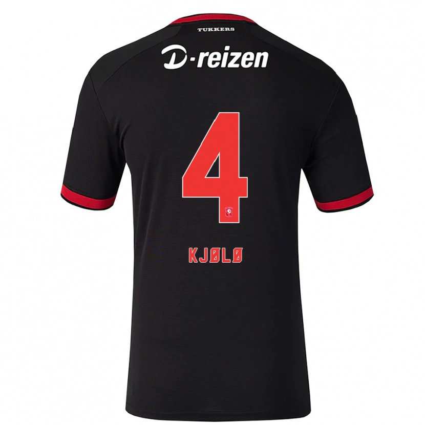 Danxen Heren Mathias Kjølø #4 Rood Wit Zwart Uitshirt Uittenue 2026/27 T-Shirt