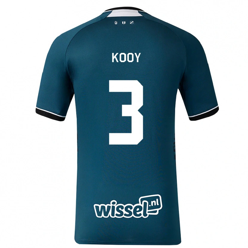 Danxen Heren Wessel Kooy #3 Donkerleigrijs Wit Uitshirt Uittenue 2026/27 T-Shirt