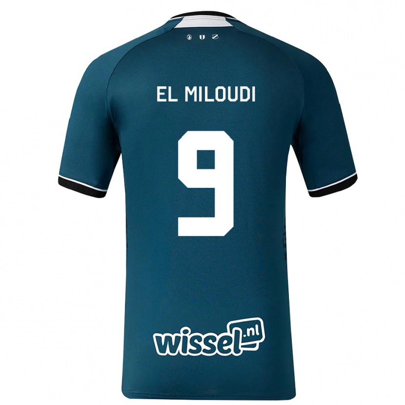 Danxen Heren Rayan El Miloudi #9 Donkerleigrijs Wit Uitshirt Uittenue 2026/27 T-Shirt
