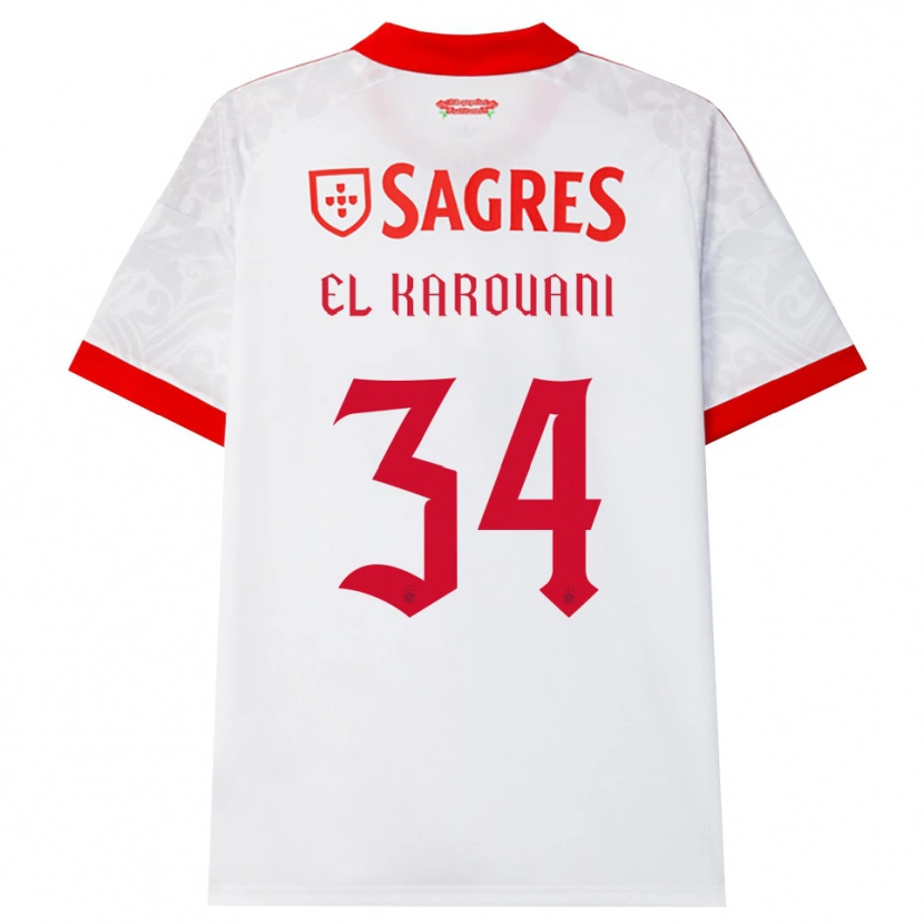 Danxen Heren Souffian El Karouani #34 Wit Rood Geel Uitshirt Uittenue 2026/27 T-Shirt