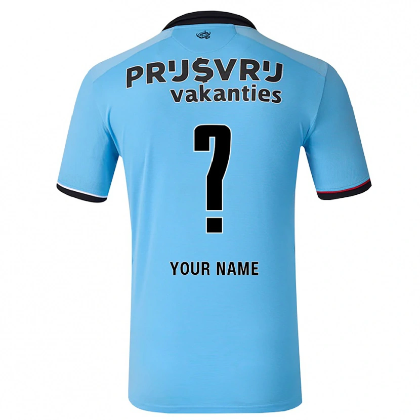 Danxen Heren Uw Naam #0 Diephemelsblauw Zwart Rood Uitshirt Uittenue 2026/27 T-Shirt