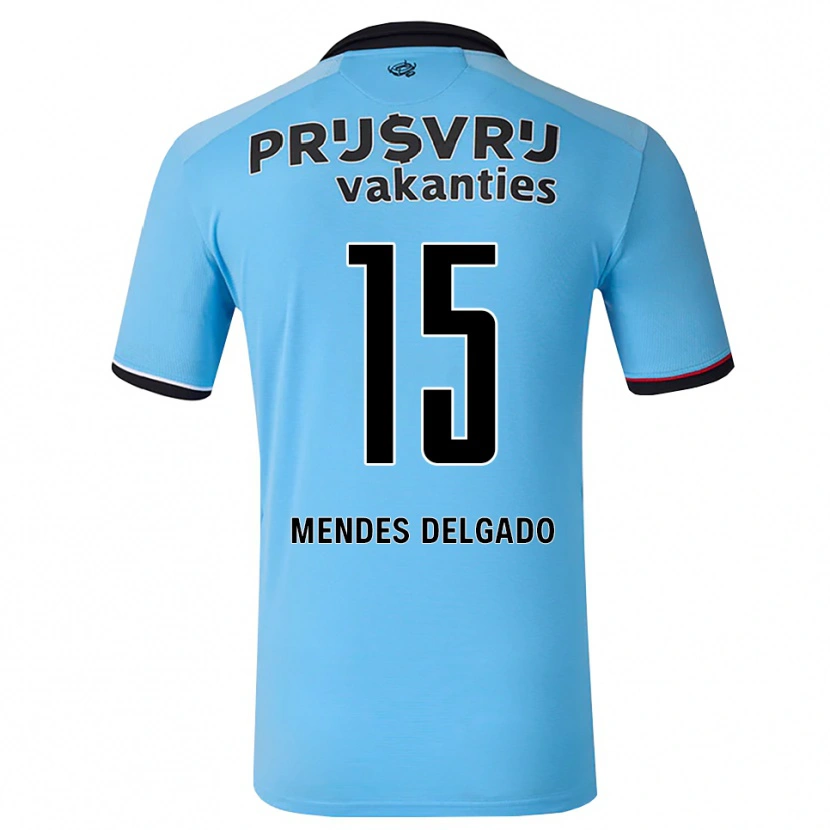 Danxen Heren Jayden Mendes Delgado #15 Diephemelsblauw Zwart Rood Uitshirt Uittenue 2026/27 T-Shirt