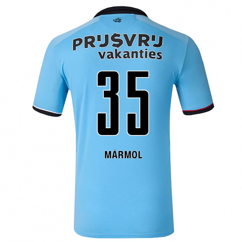 Danxen Heren Mika Mármol #35 Diephemelsblauw Zwart Rood Uitshirt Uittenue 2026/27 T-Shirt