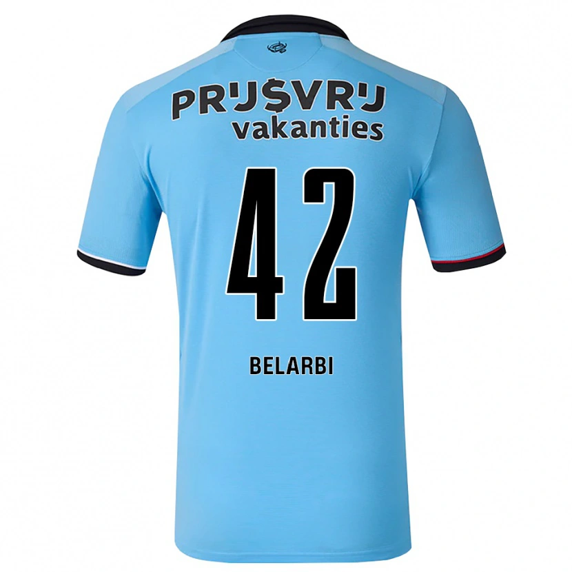 Danxen Heren Abdel Belarbi #42 Diephemelsblauw Zwart Rood Uitshirt Uittenue 2026/27 T-Shirt