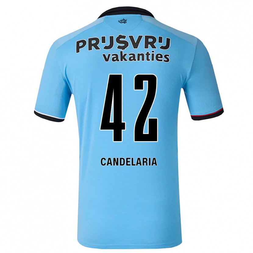 Danxen Heren Jayden Candelaria #42 Diephemelsblauw Zwart Rood Uitshirt Uittenue 2026/27 T-Shirt