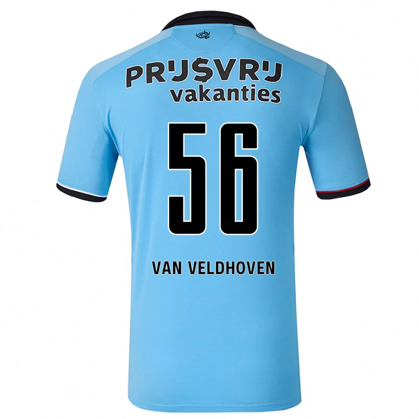 Danxen Heren Kars Van Veldhoven #56 Diephemelsblauw Zwart Rood Uitshirt Uittenue 2026/27 T-Shirt