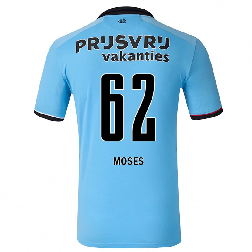 Danxen Heren Troy Moses #62 Diephemelsblauw Zwart Rood Uitshirt Uittenue 2026/27 T-Shirt