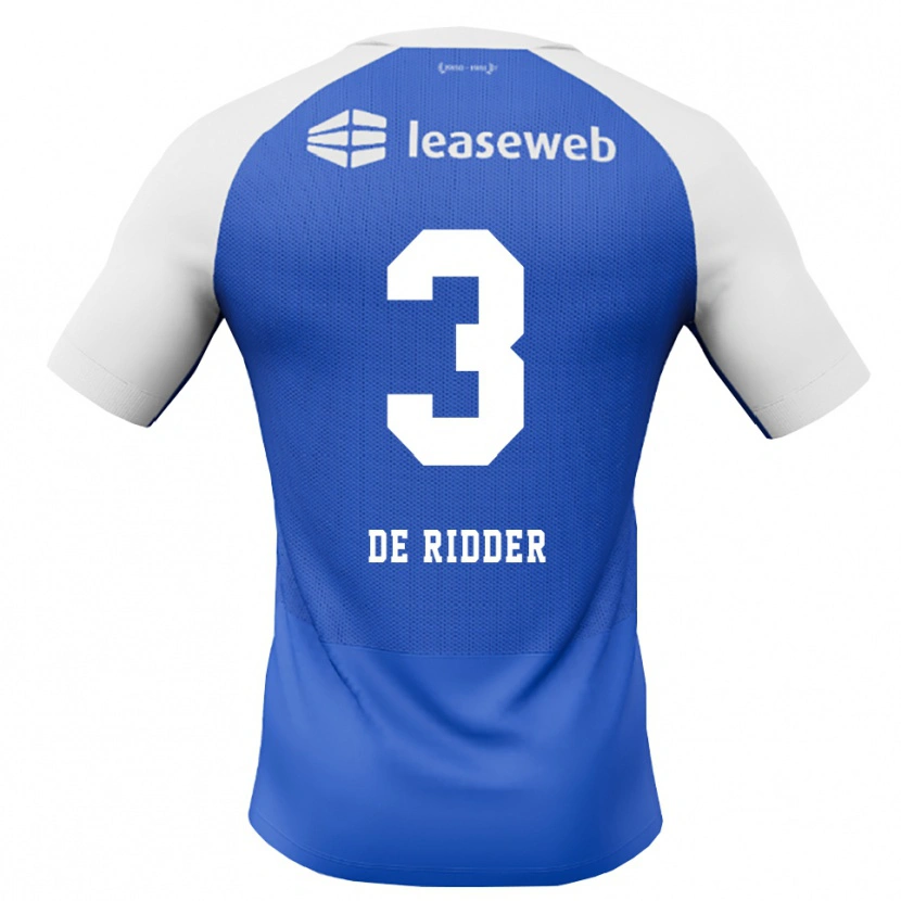 Danxen Heren Djoeke De Ridder #3 Hemelsblauw Rood Wit Uitshirt Uittenue 2026/27 T-Shirt