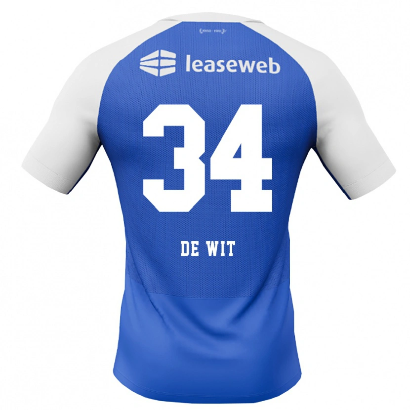 Danxen Heren Mees De Wit #34 Hemelsblauw Rood Wit Uitshirt Uittenue 2026/27 T-Shirt