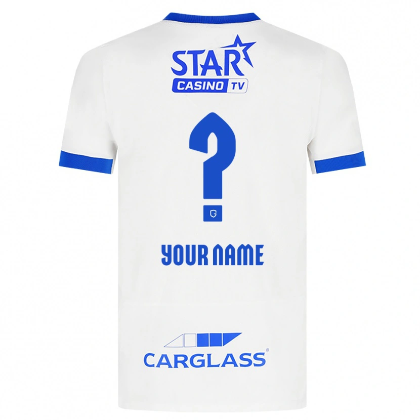 Danxen Heren Uw Naam #0 Wit Blauw Uitshirt Uittenue 2026/27 T-Shirt