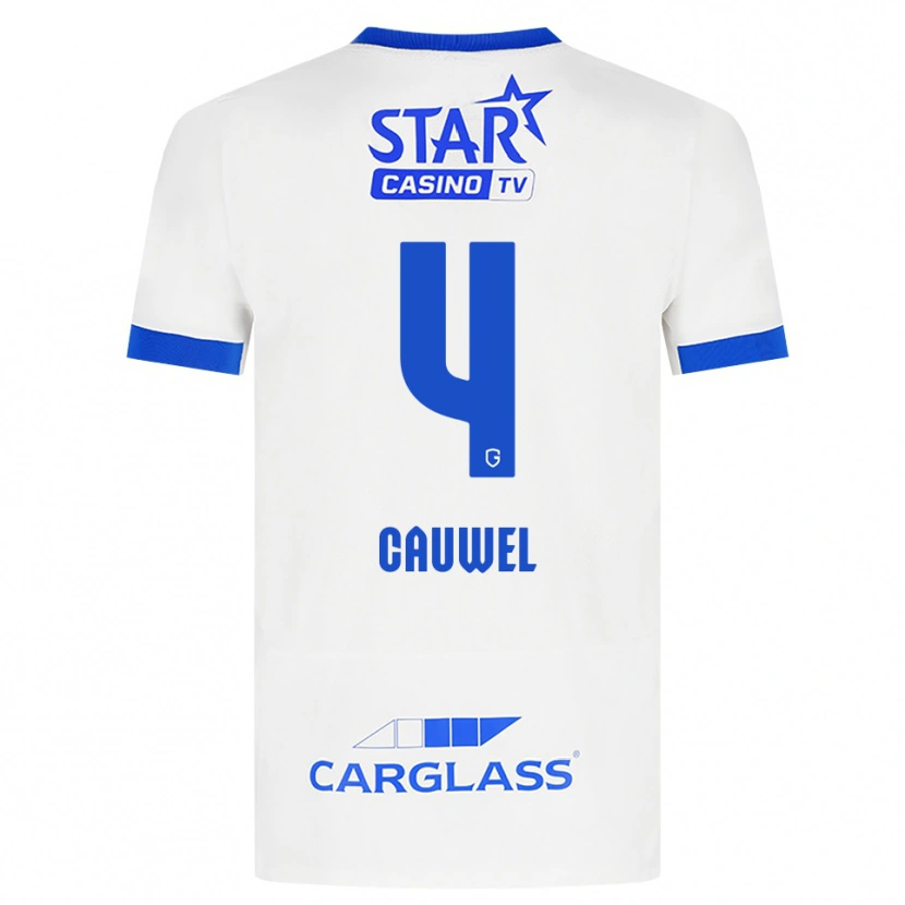 Danxen Heren Michiel Cauwel #4 Wit Blauw Uitshirt Uittenue 2026/27 T-Shirt