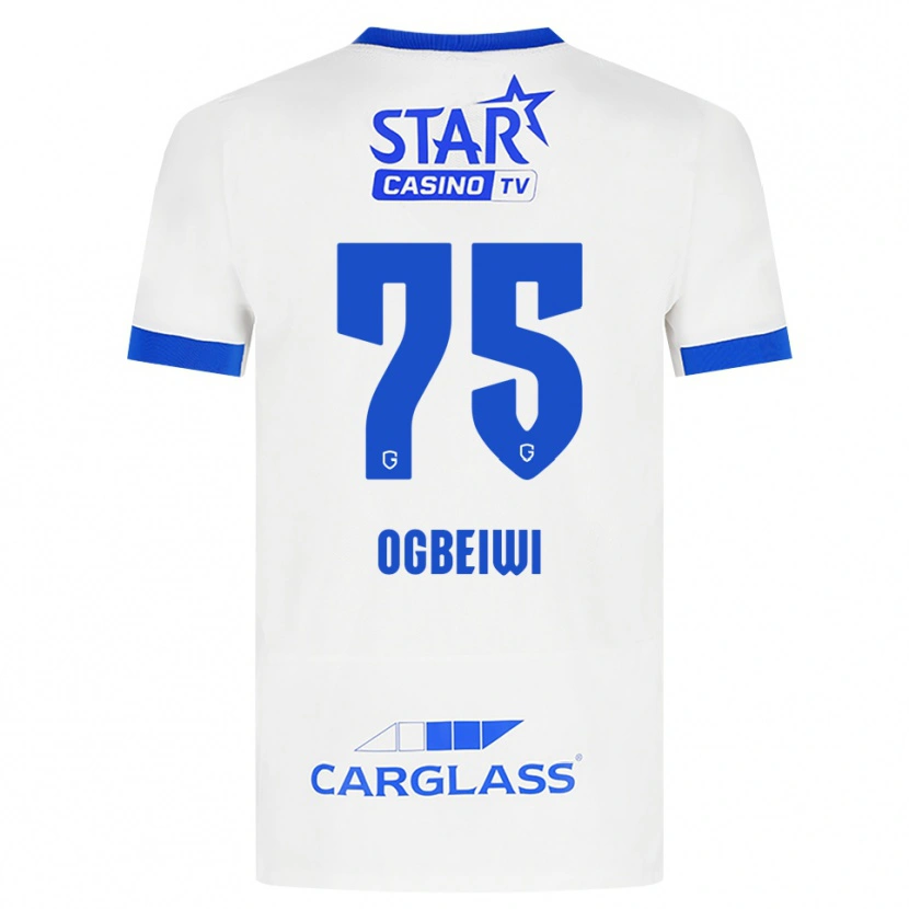 Danxen Heren Precious Ogbeiwi #75 Wit Blauw Uitshirt Uittenue 2026/27 T-Shirt