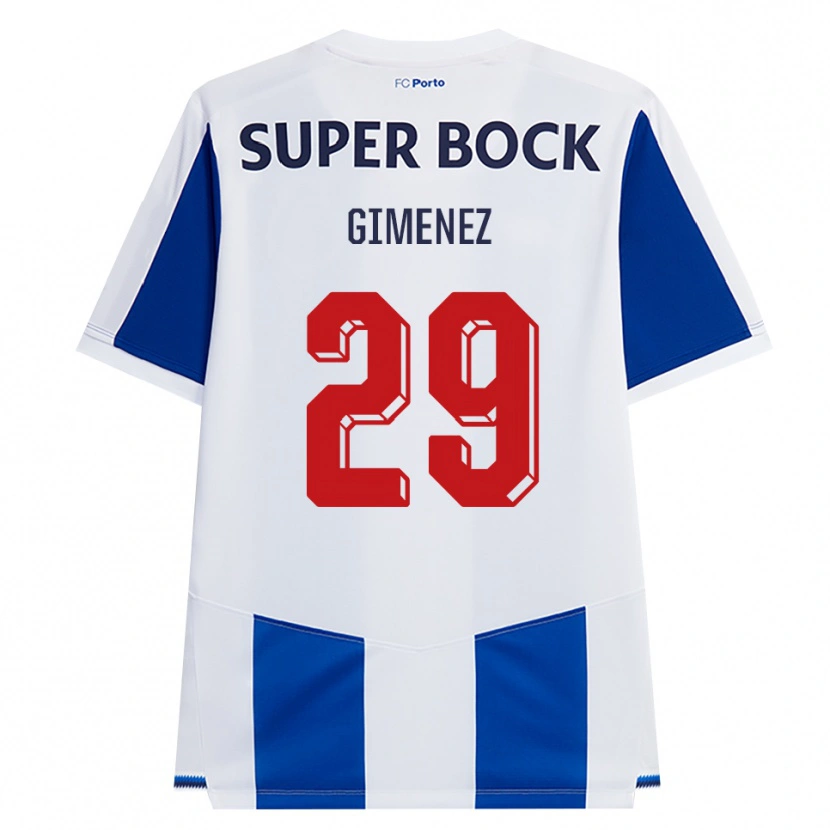 Danxen Heren Santiago Gimenez #29 Blauw Wit Rood Thuisshirt Thuistenue 2026/27 T-Shirt