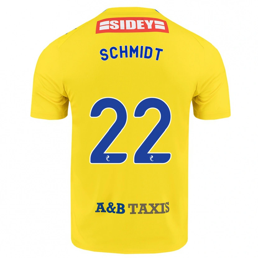 Danxen Heren Danny Schmidt #22 Geel Blauw Zwart Uitshirt Uittenue 2026/27 T-Shirt