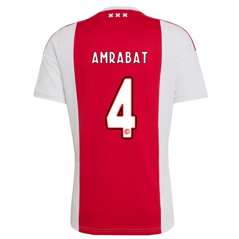 Danxen Heren Sofyan Amrabat #4 Rood Wit Geel Thuisshirt Thuistenue 2026/27 T-Shirt