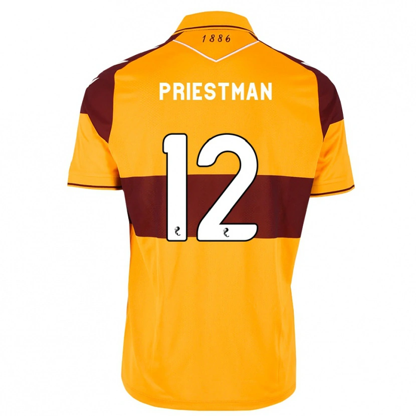 Danxen Dames Oscar Priestman #12 Kastanjebruin Oranje Thuisshirt Thuistenue 2026/27 T-Shirt