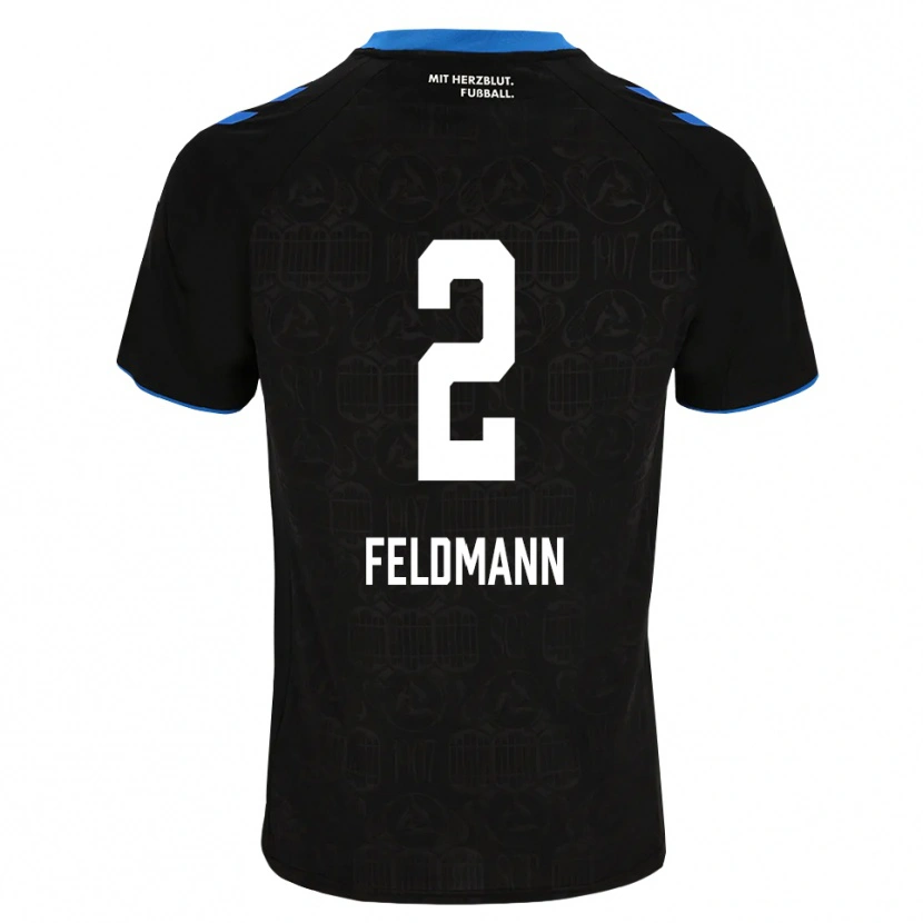 Danxen Dames Ole Feldmann #2 Zwart Wit Rood Thuisshirt Thuistenue 2026/27 T-Shirt