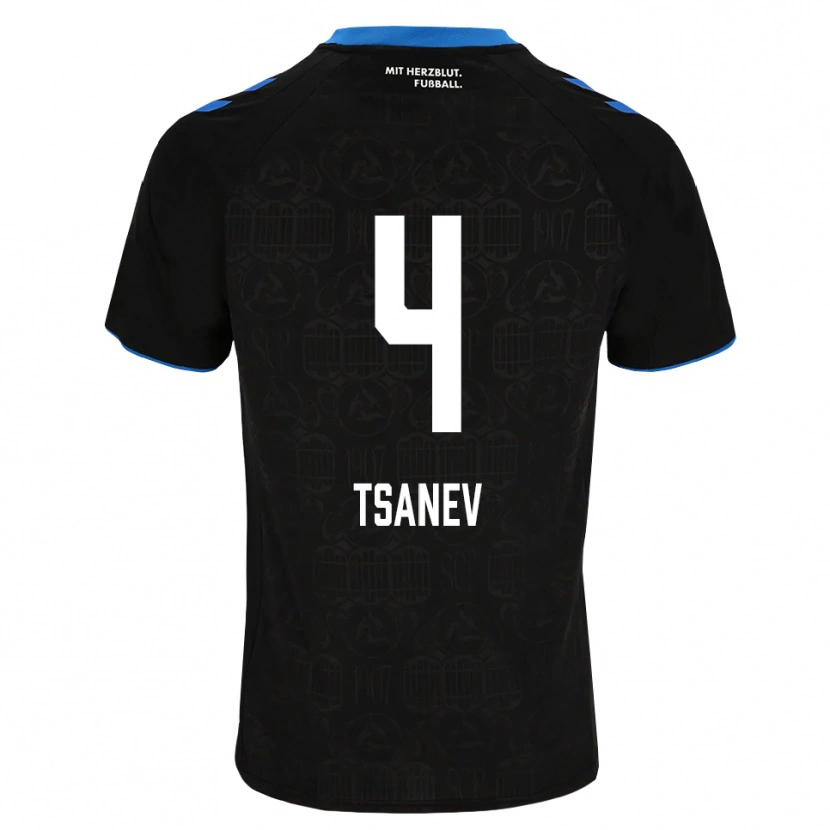 Danxen Dames Simeon Tsanev #4 Zwart Wit Rood Thuisshirt Thuistenue 2026/27 T-Shirt