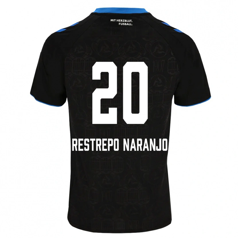 Danxen Dames Pedro Restrepo Naranjo #20 Zwart Wit Rood Thuisshirt Thuistenue 2026/27 T-Shirt