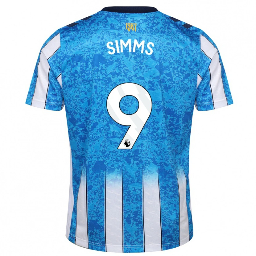 Danxen Dames Ellis Simms #9 Wit Blauw Oranje Thuisshirt Thuistenue 2026/27 T-Shirt