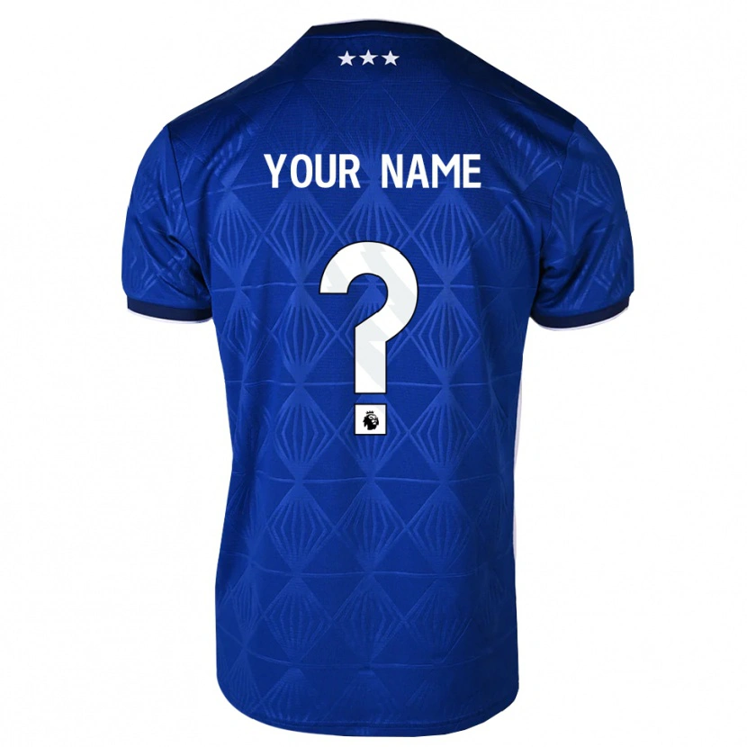Danxen Dames Uw Naam #0 Mediumblue Wit Rood Thuisshirt Thuistenue 2026/27 T-Shirt