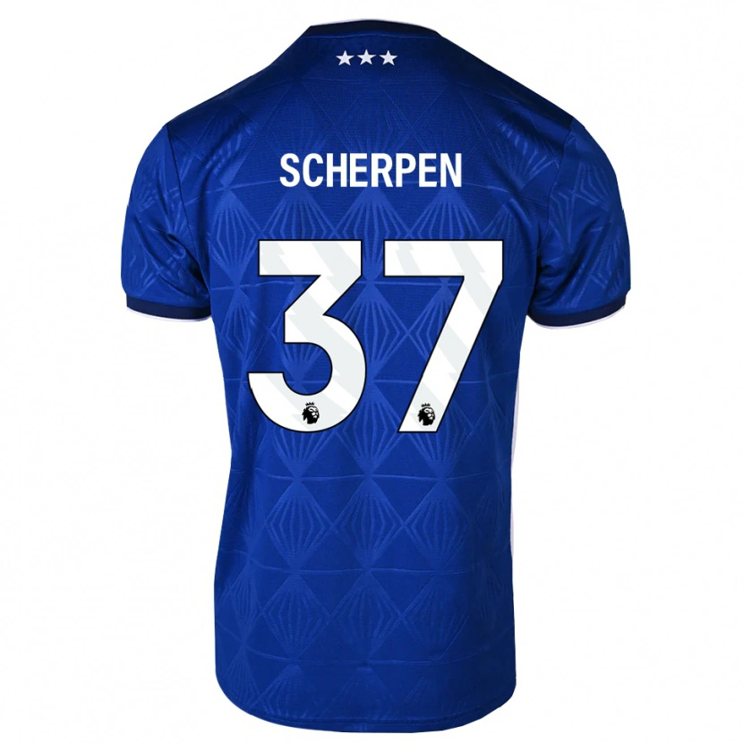 Danxen Dames Kjell Scherpen #37 Mediumblue Wit Rood Thuisshirt Thuistenue 2026/27 T-Shirt