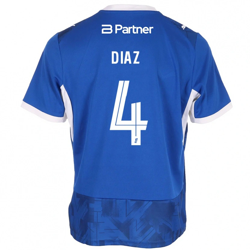 Danxen Dames Junior Diaz #4 Mediumblue Wit Thuisshirt Thuistenue 2026/27 T-Shirt