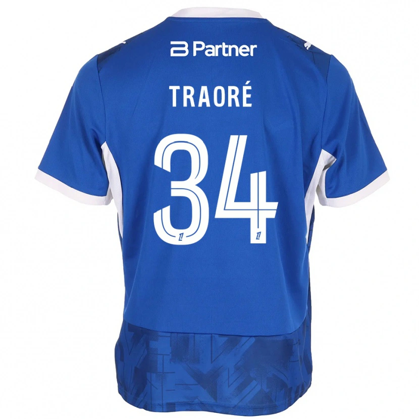 Danxen Dames Ibrahim Traoré #34 Mediumblue Wit Thuisshirt Thuistenue 2026/27 T-Shirt