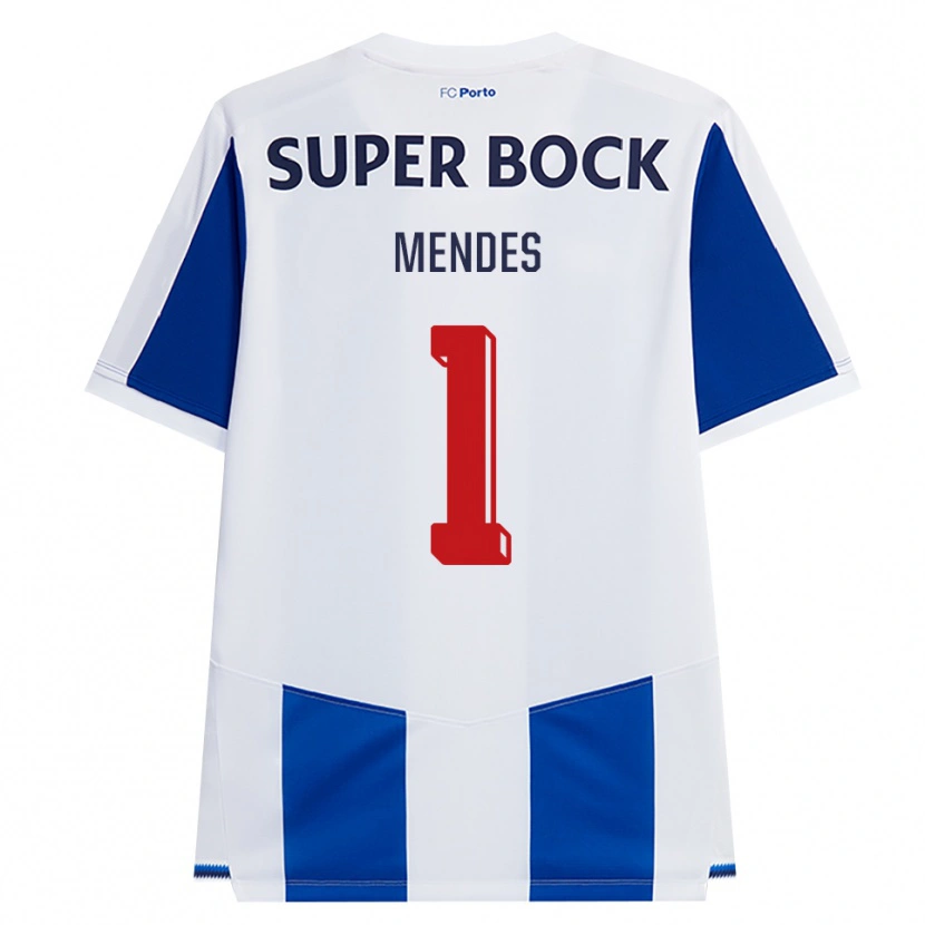 Danxen Dames Francisco Mendes #1 Blauw Wit Rood Thuisshirt Thuistenue 2026/27 T-Shirt