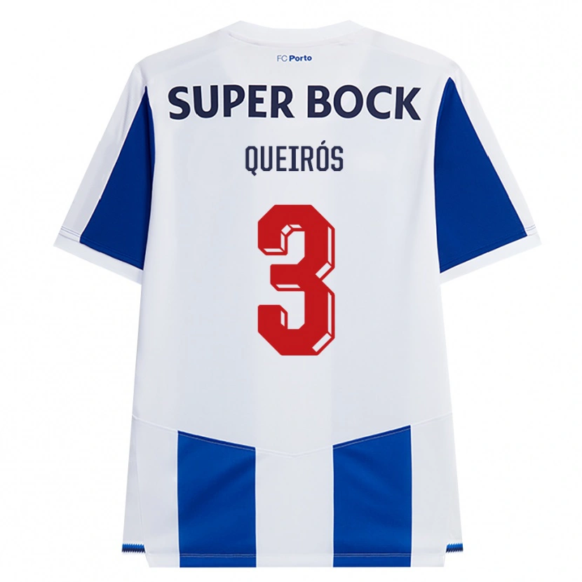 Danxen Dames Mariana Queirós #3 Blauw Wit Rood Thuisshirt Thuistenue 2026/27 T-Shirt