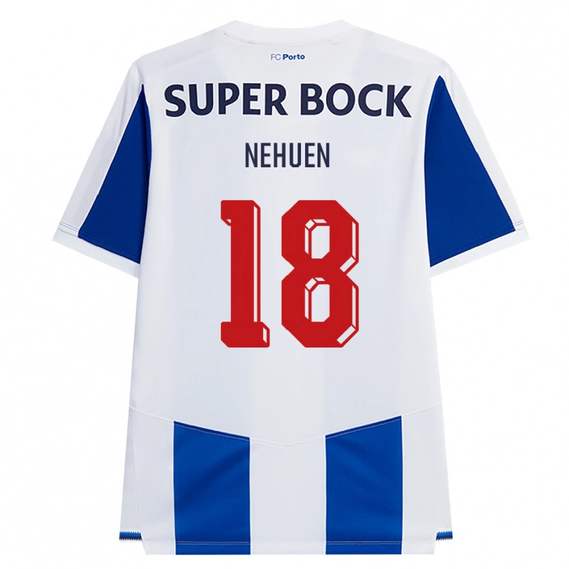 Danxen Dames Nehuén Pérez #18 Blauw Wit Rood Thuisshirt Thuistenue 2026/27 T-Shirt