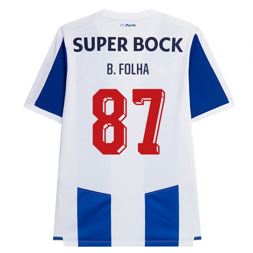 Danxen Dames Bernardo Folha #87 Blauw Wit Rood Thuisshirt Thuistenue 2026/27 T-Shirt