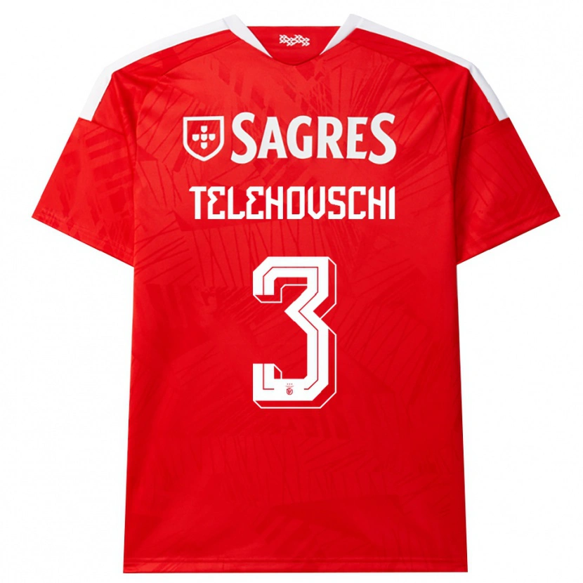 Danxen Dames Dinis Telehovschi #3 Rood Wit Geel Thuisshirt Thuistenue 2026/27 T-Shirt