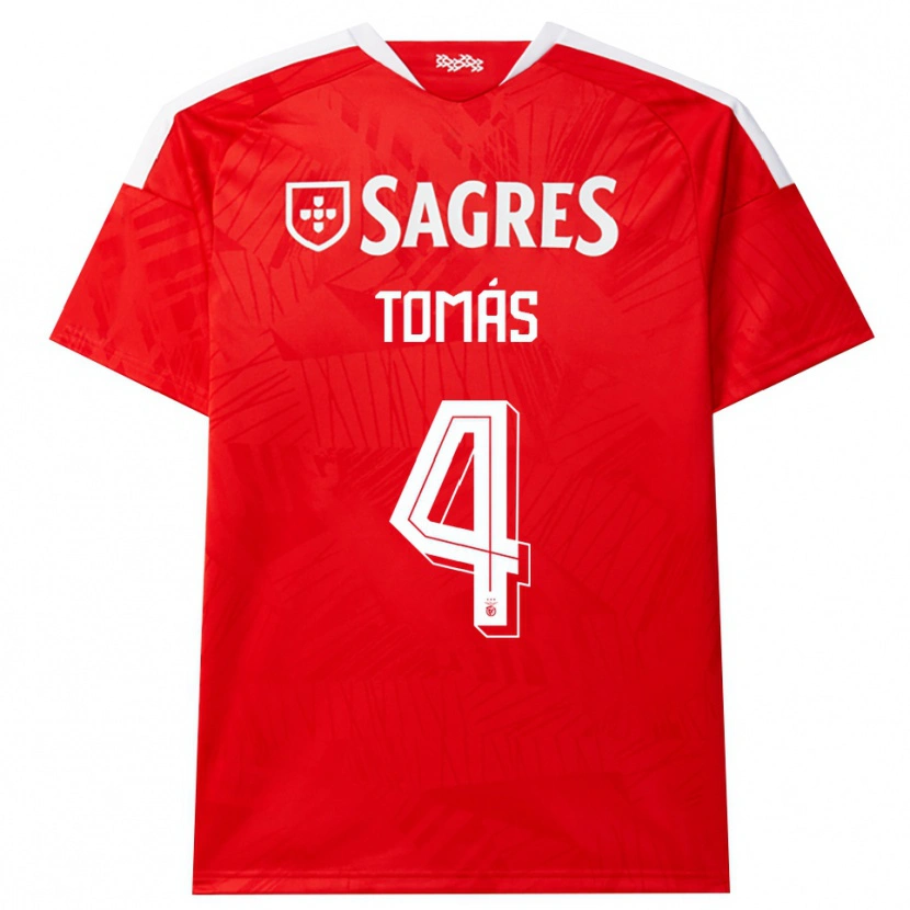 Danxen Dames Tomás Ferreira #4 Rood Wit Geel Thuisshirt Thuistenue 2026/27 T-Shirt