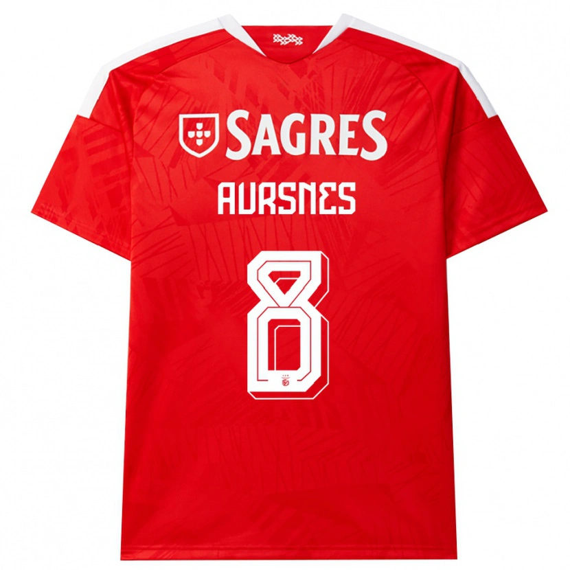Danxen Dames Fredrik Aursnes #8 Rood Wit Geel Thuisshirt Thuistenue 2026/27 T-Shirt