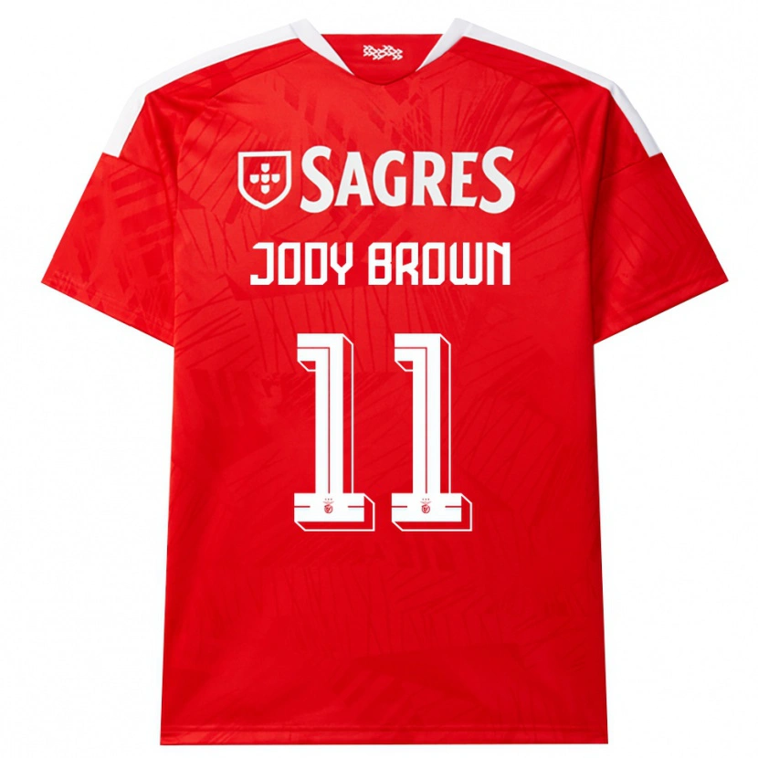 Danxen Dames Jody Brown #11 Rood Wit Geel Thuisshirt Thuistenue 2026/27 T-Shirt