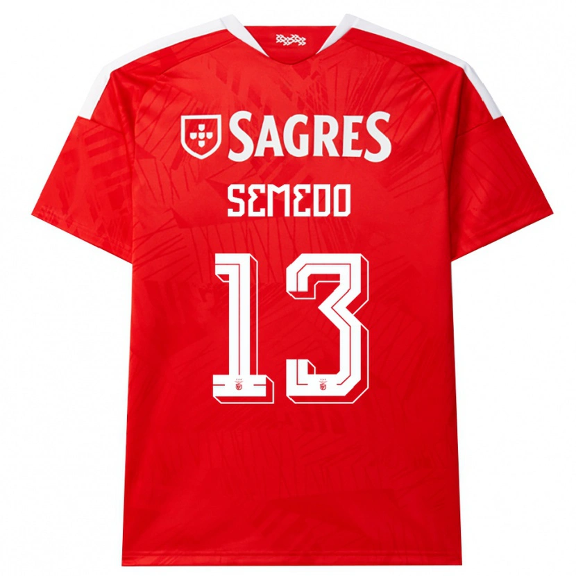 Danxen Dames Benjamim Semedo #13 Rood Wit Geel Thuisshirt Thuistenue 2026/27 T-Shirt