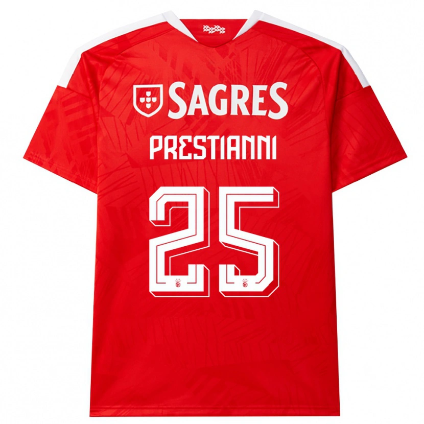 Danxen Dames Gianluca Prestianni #25 Rood Wit Geel Thuisshirt Thuistenue 2026/27 T-Shirt