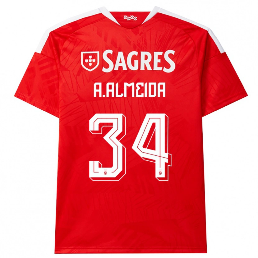 Danxen Dames Andre Almeida #34 Rood Wit Geel Thuisshirt Thuistenue 2026/27 T-Shirt
