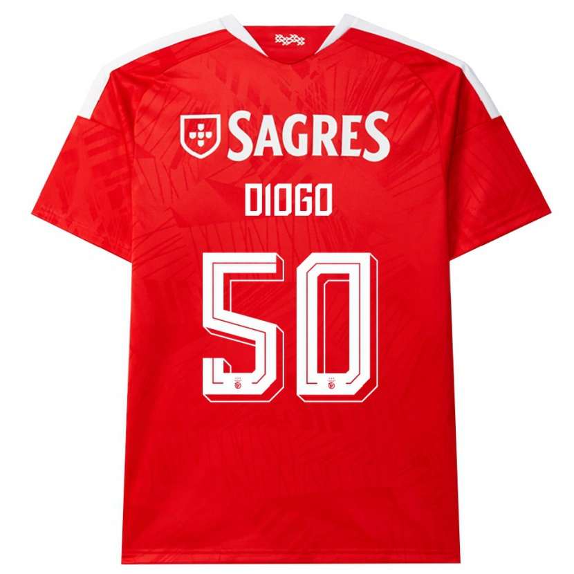 Danxen Dames Diogo Ferreira #50 Rood Wit Geel Thuisshirt Thuistenue 2026/27 T-Shirt