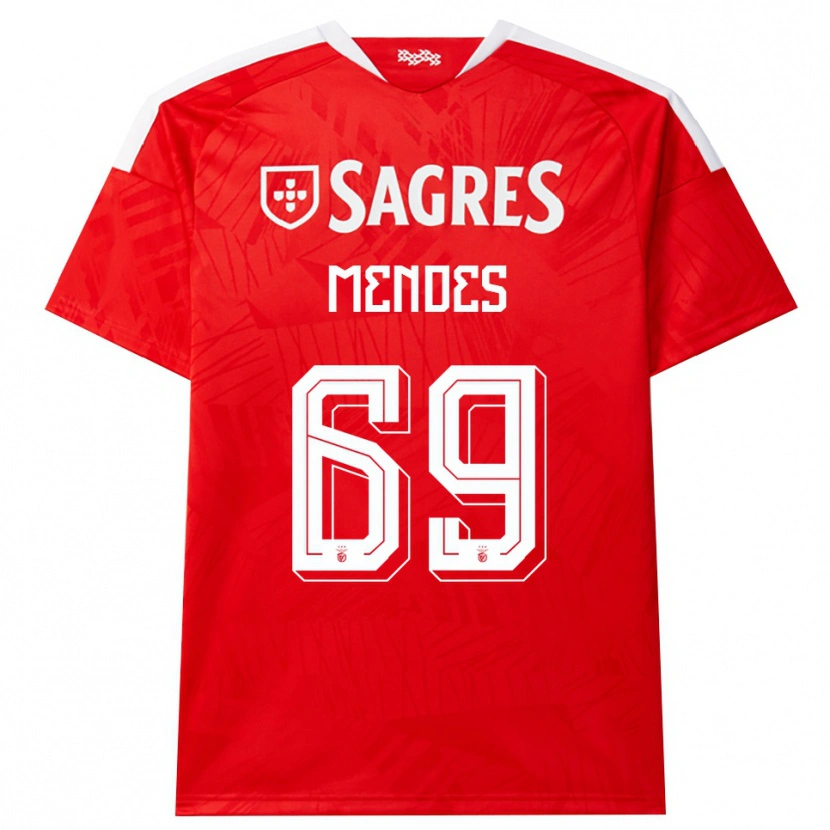 Danxen Dames Vladimir Mendes #69 Rood Wit Geel Thuisshirt Thuistenue 2026/27 T-Shirt