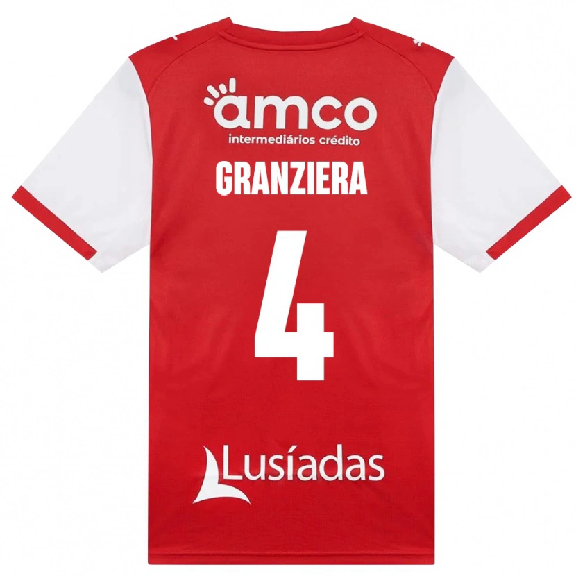 Danxen Dames Emanuele Granziera #4 Wit Rood Zwart Thuisshirt Thuistenue 2026/27 T-Shirt