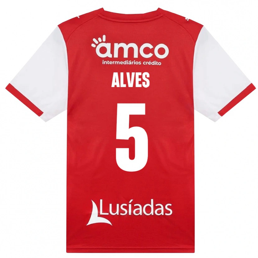 Danxen Dames Eduardo Alves #5 Wit Rood Zwart Thuisshirt Thuistenue 2026/27 T-Shirt
