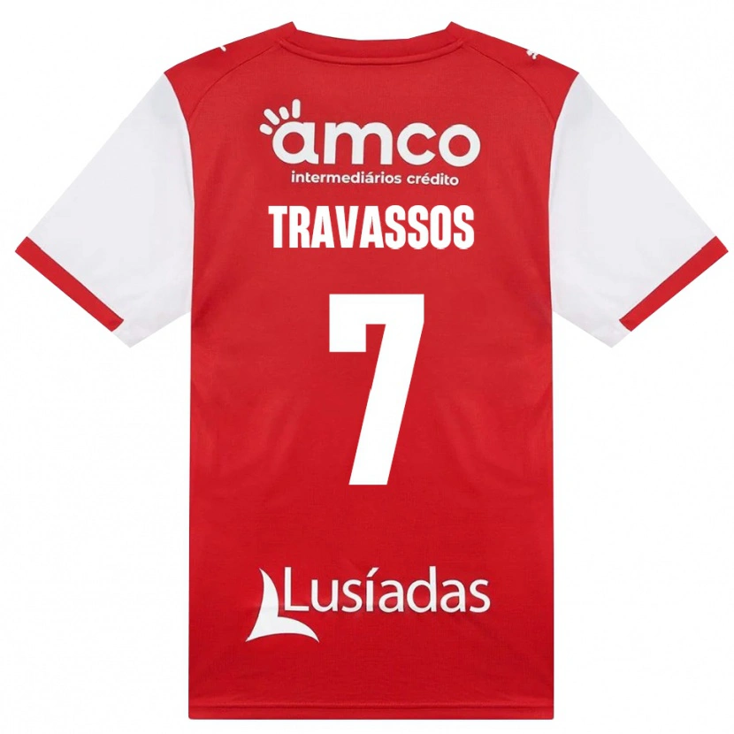 Danxen Dames Diogo Travassos #7 Wit Rood Zwart Thuisshirt Thuistenue 2026/27 T-Shirt