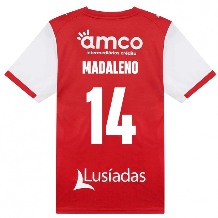 Danxen Dames Diogo Madaleno #14 Wit Rood Zwart Thuisshirt Thuistenue 2026/27 T-Shirt