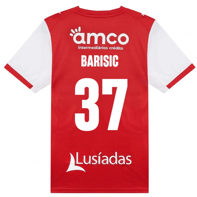 Danxen Dames Adrian Barisic #37 Wit Rood Zwart Thuisshirt Thuistenue 2026/27 T-Shirt