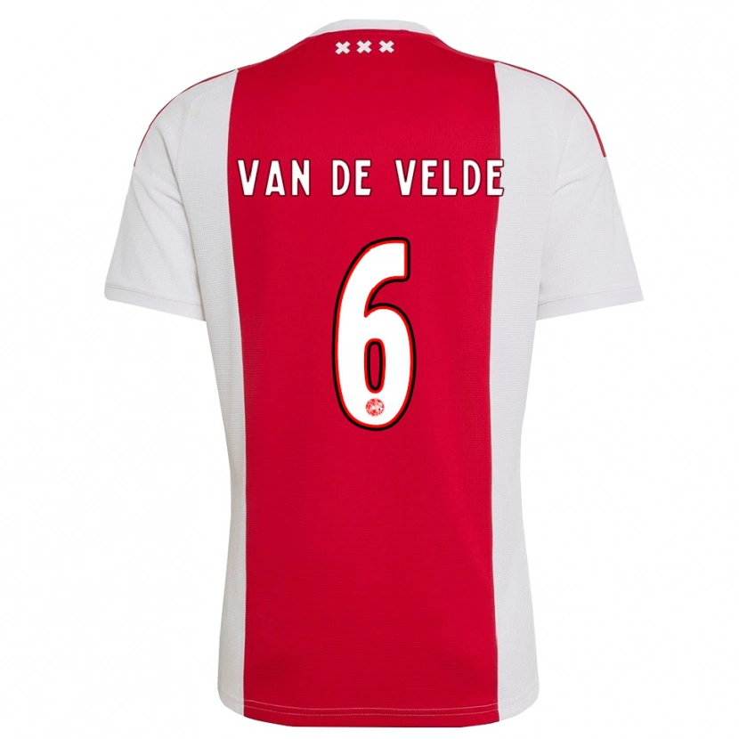 Danxen Dames Jonna Van De Velde #6 Rood Wit Geel Thuisshirt Thuistenue 2026/27 T-Shirt